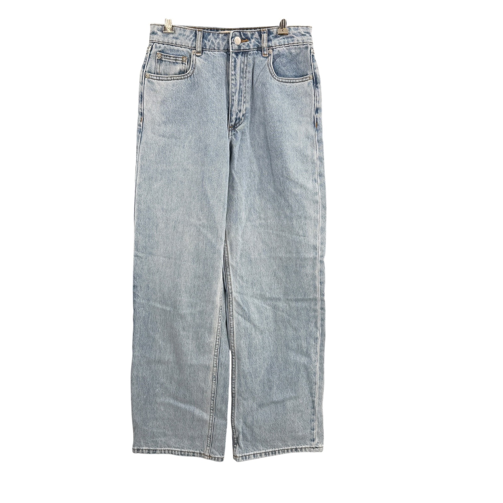Nude Lucy Jeans Womens 24 Blue High Rise Wide Straight Leg Organic Cotton
